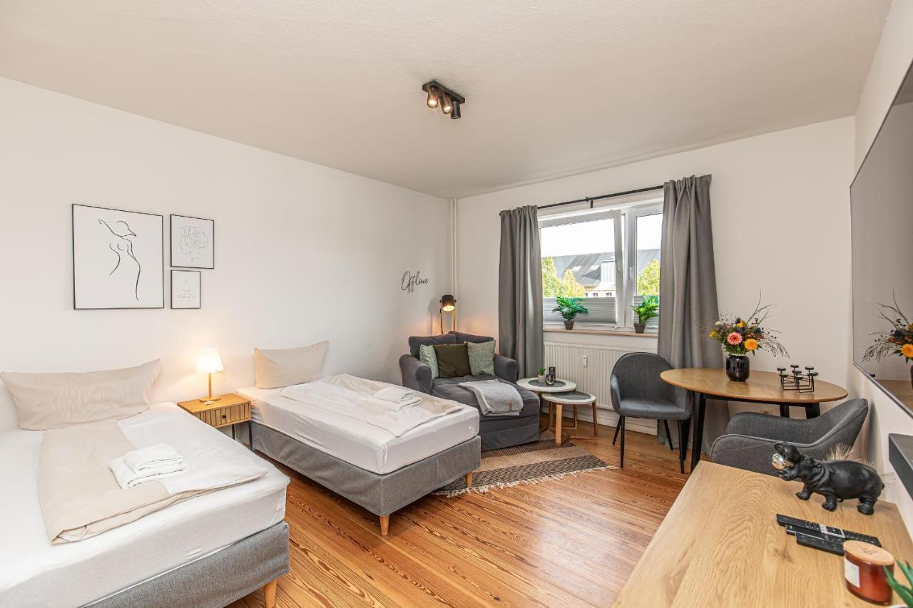 Fewo1846 - Kommood - Zentral Gelegenes Studio-Apartment Mit Balkon Im Hochparterre 弗伦斯堡 外观 照片